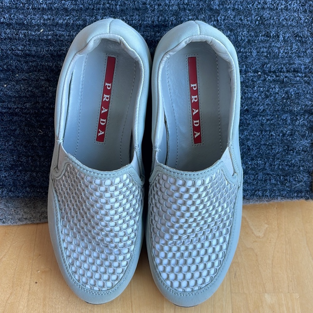Authentic Prada Nylon slip ons